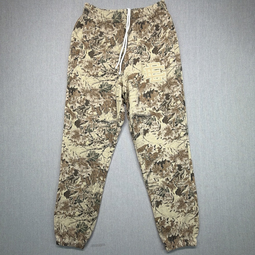 Eric Emanuel Camo Sweat Pants With Embroidered Logo Size Medium